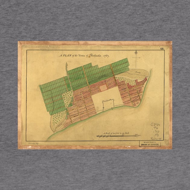 Vintage Map of Pensacola Florida (1767) by Bravuramedia